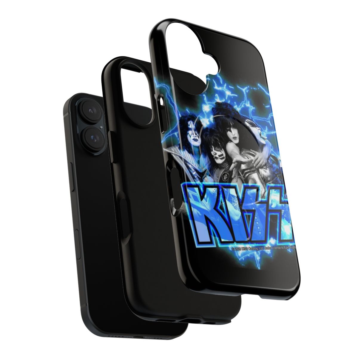 Electric magnetic tough phone case featuring the iconic Kiss band members - Layers