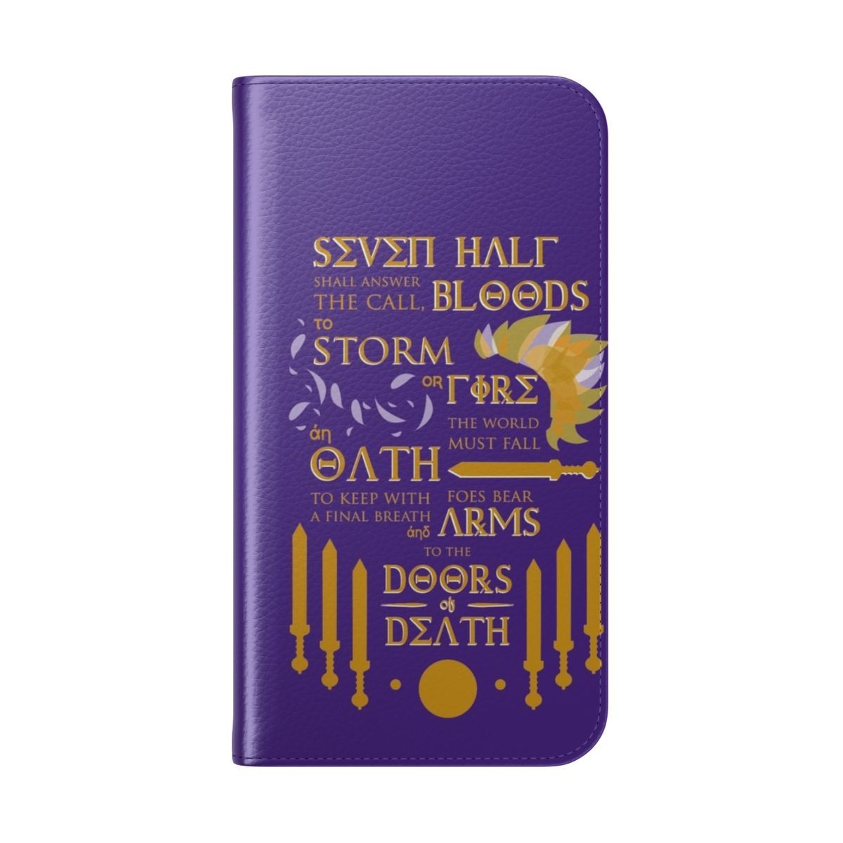 Flip cover phone case inspired by the Percy Jackson and the Heroes of Olympus book series - Folded Back