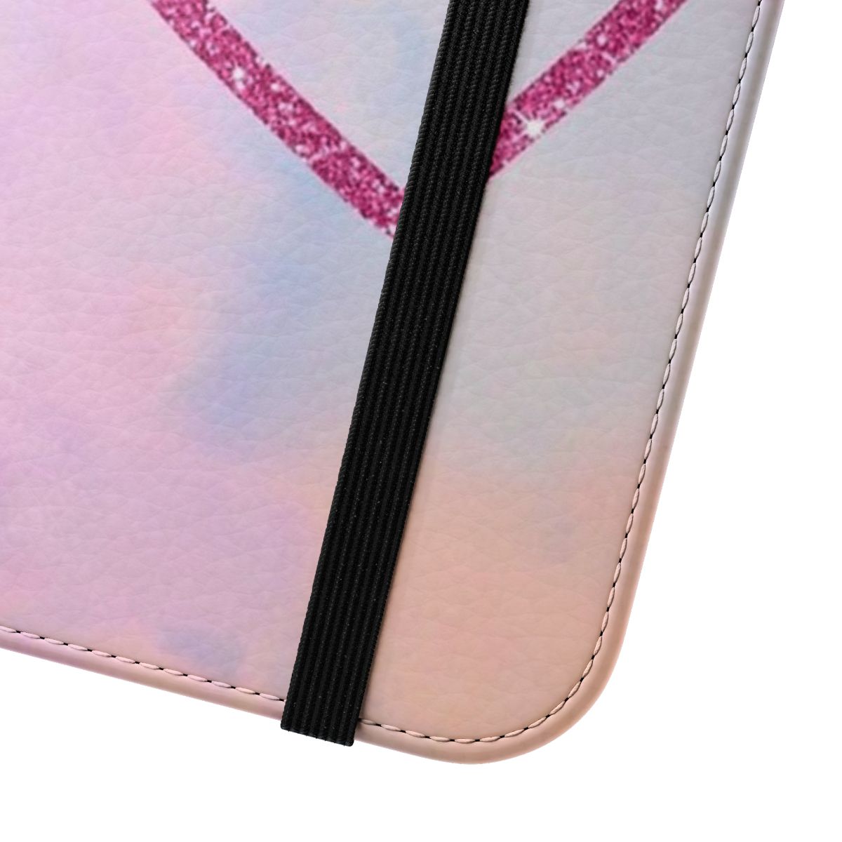 Pink glitter and heart-themed phone case inspired by Taylor Swift's Lover album - Close Up