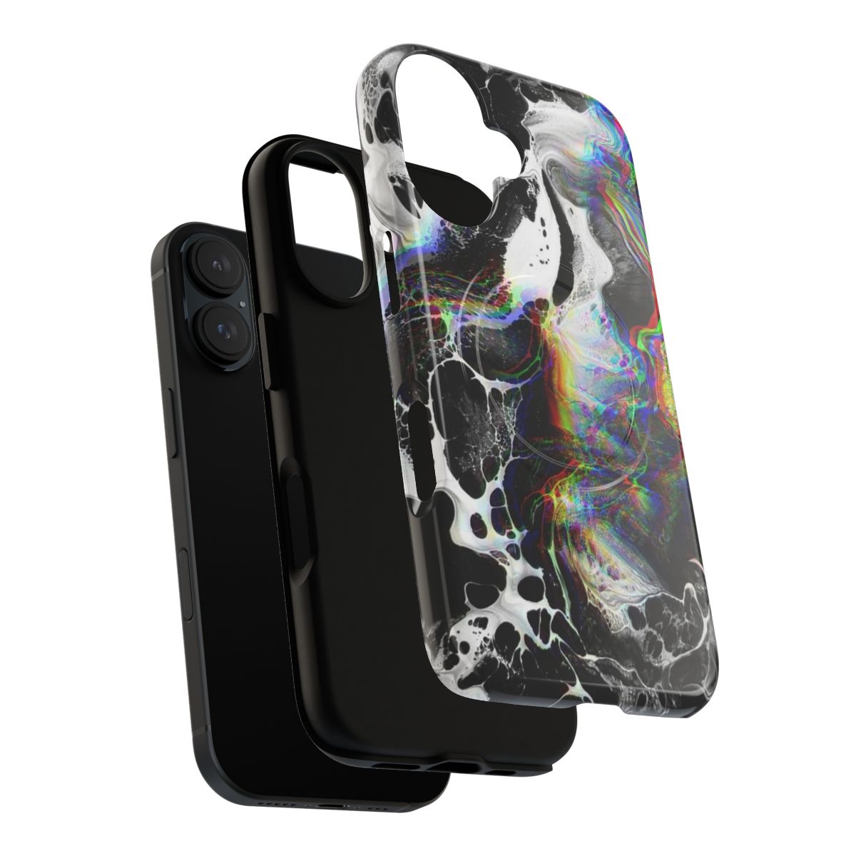 Magnetic tough phone case with red lights indicating door security - Layers