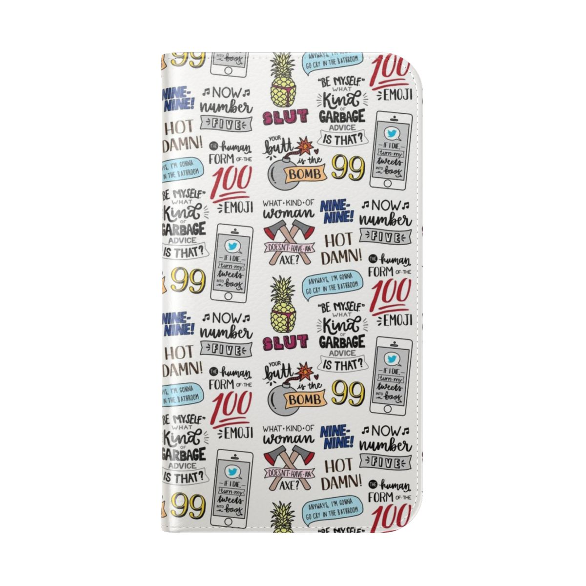 Brooklyn Nine Nine inspired flip cover phone case with TV show art - Folded Back