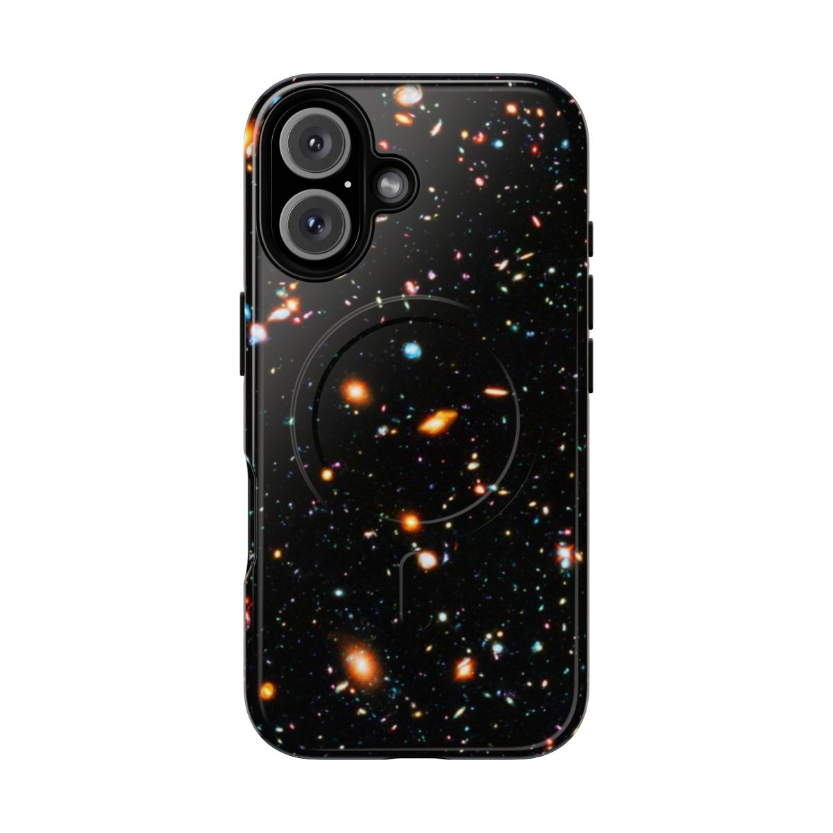 Vibrant phone case featuring the Hubble Extreme Deep Field image, showcasing the beauty of deep space.