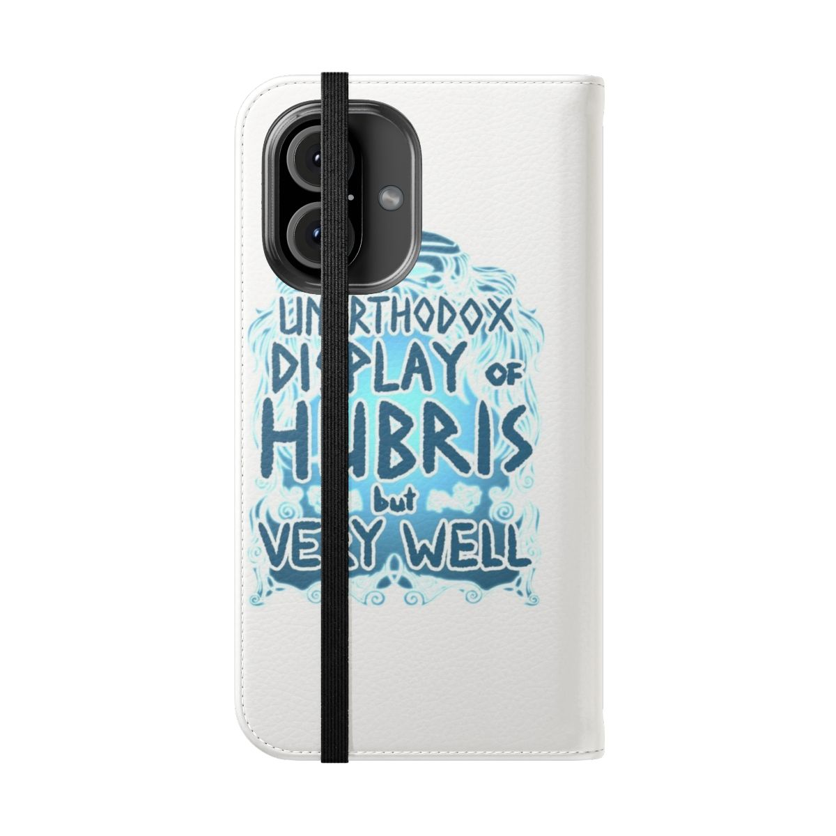 Flip cover phone case featuring Norse mythology characters and themes - Folded Front