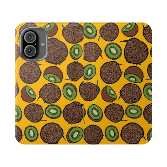 Tropical kiwi print phone case with cute fruit design