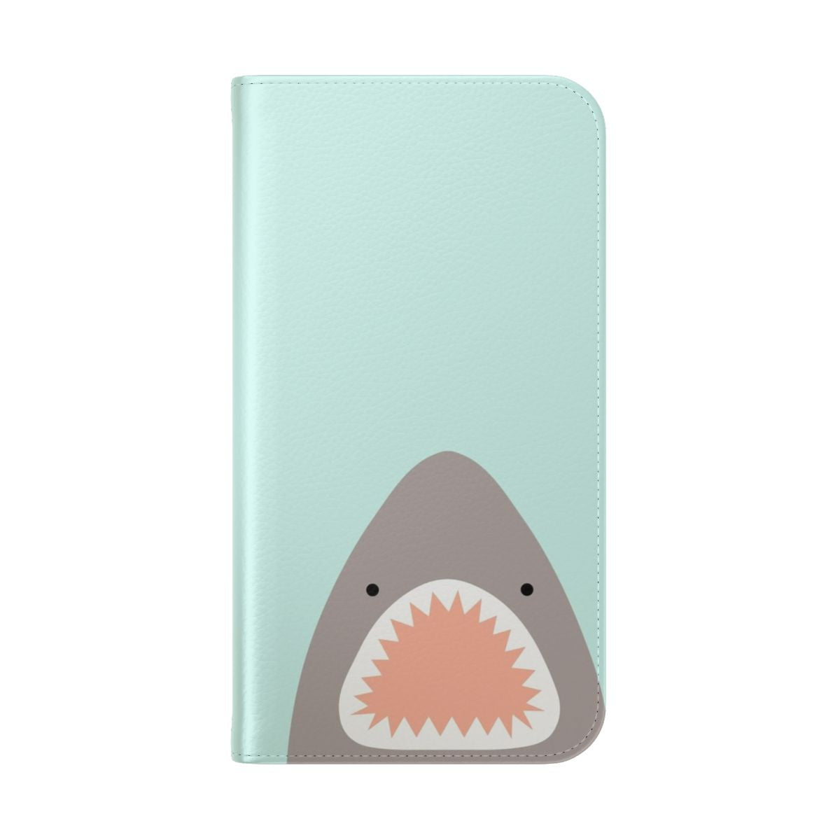 Colorful shark pattern phone case with a playful, nature-inspired design. - Folded Back