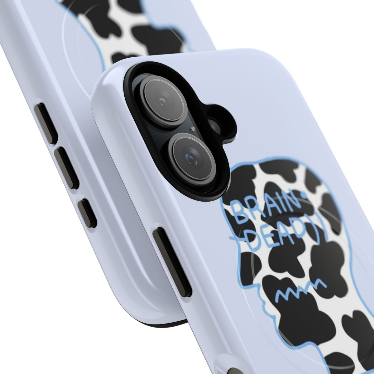 Pastel cow 'brain dead' magnetic tough phone case - Detail