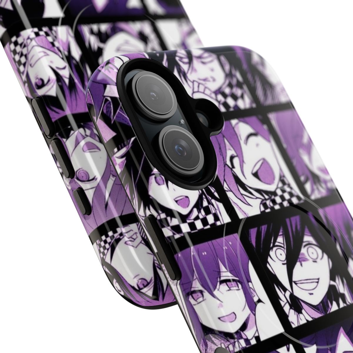 Kokichi Ouma inspired magnetic tough phone case with vibrant colors and character design - Detail