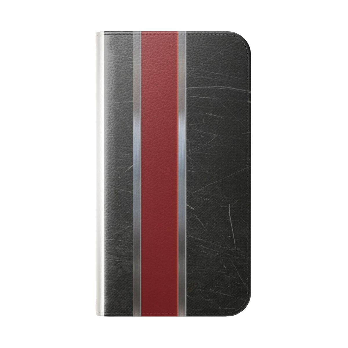 A sleek and stylish phone case inspired by the N7 armor from the Mass Effect video game series. - Folded Back