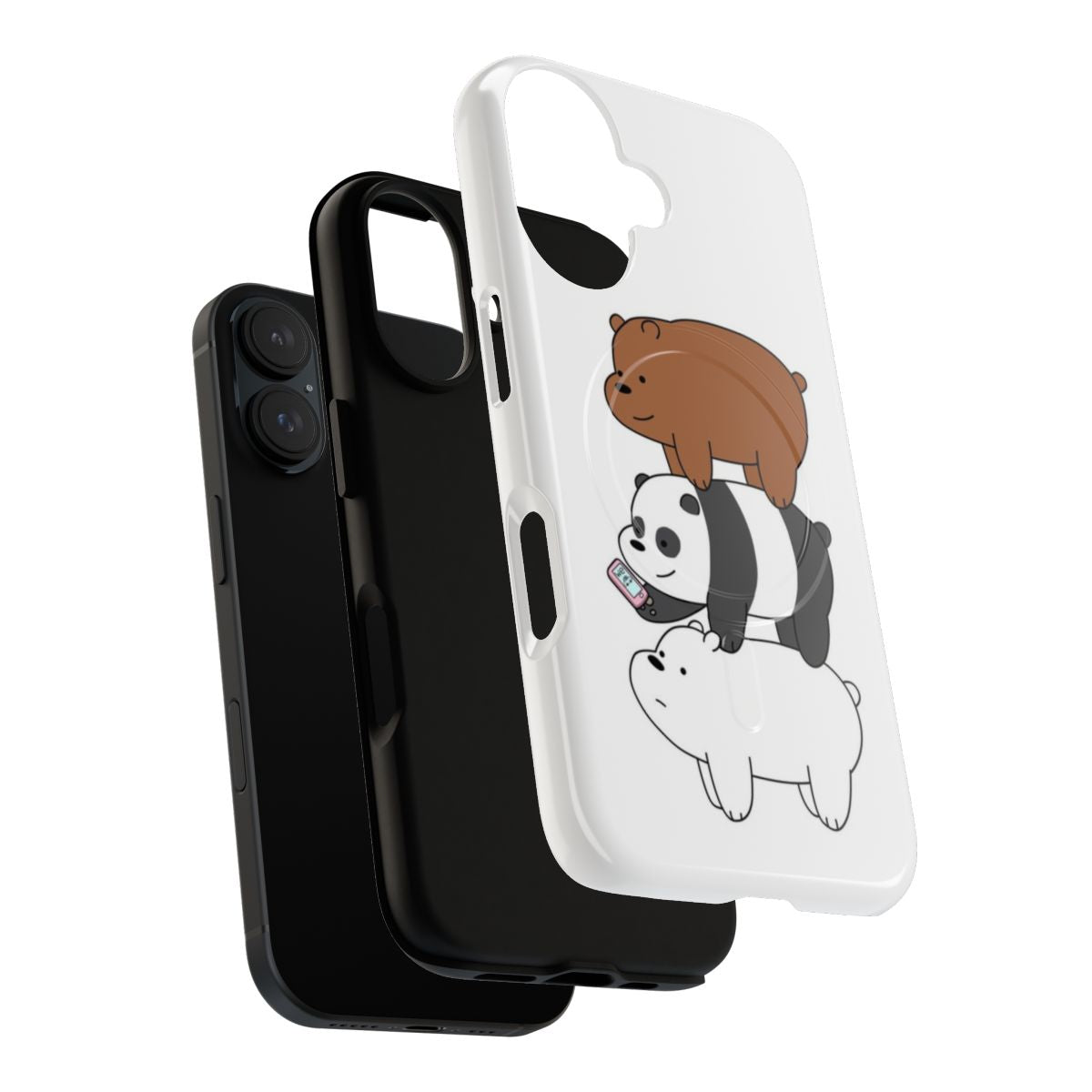 We Bare Bears Grizzly, Panda, and Ice Bear Themed Protective Magnetic Phone Case - Layers