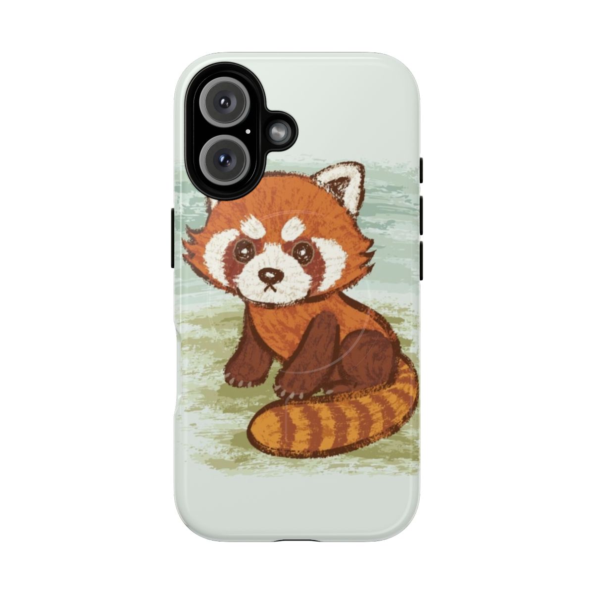 Illustration of a red panda on a protective phone case