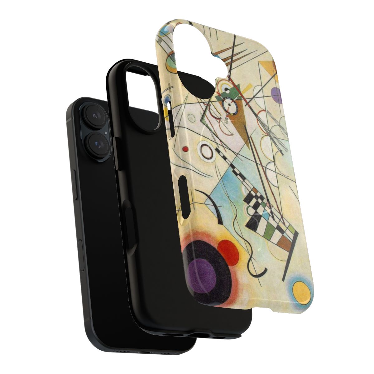 Abstract art phone case featuring Kandinsky-inspired design - Layers