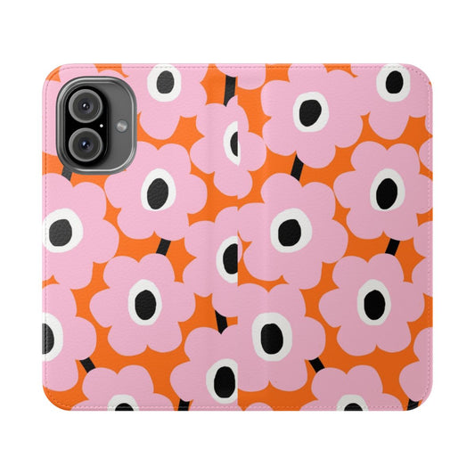 Colorful Scandinavian-style floral pattern on a phone case cover