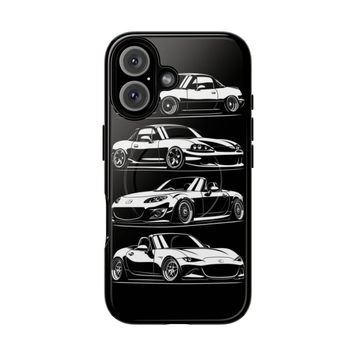 Magnetic tough phone case featuring the Mazda Miata MX5 sports car design