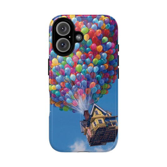 Vibrant and whimsical phone case featuring the iconic house from the Pixar movie Up