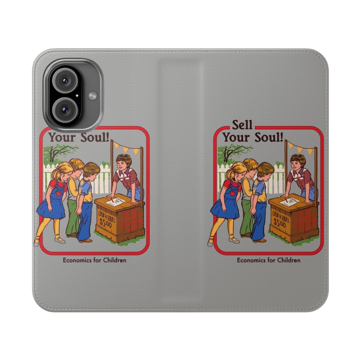 Vintage retro humor occult flip phone case for smartphones