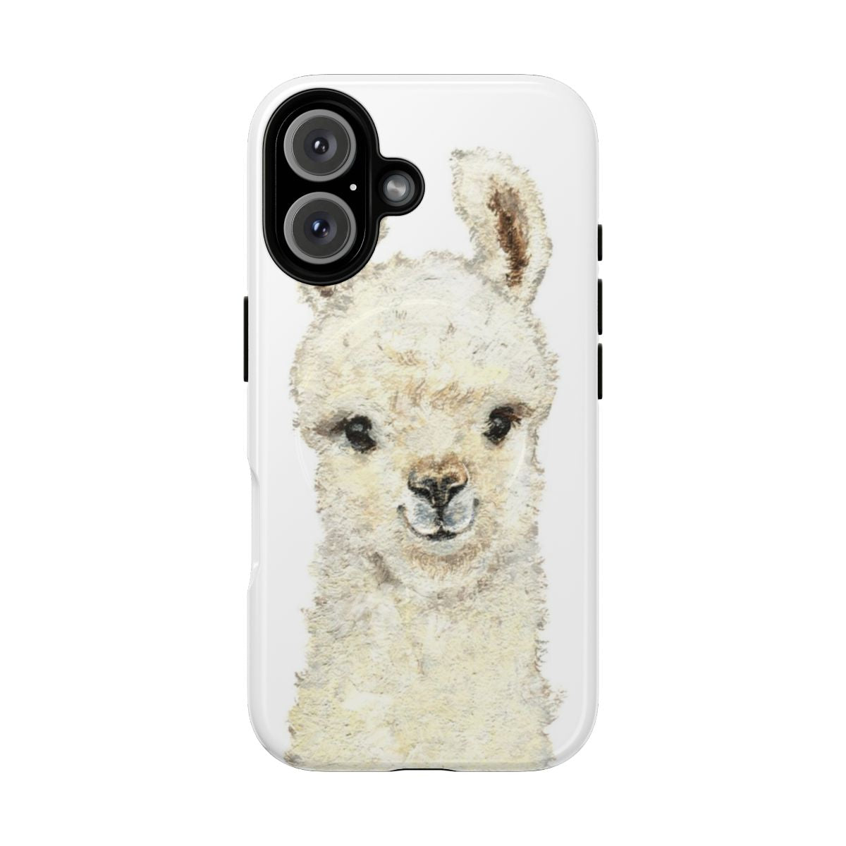 Cute llama and funny alpaca design on a magnetic tough phone case