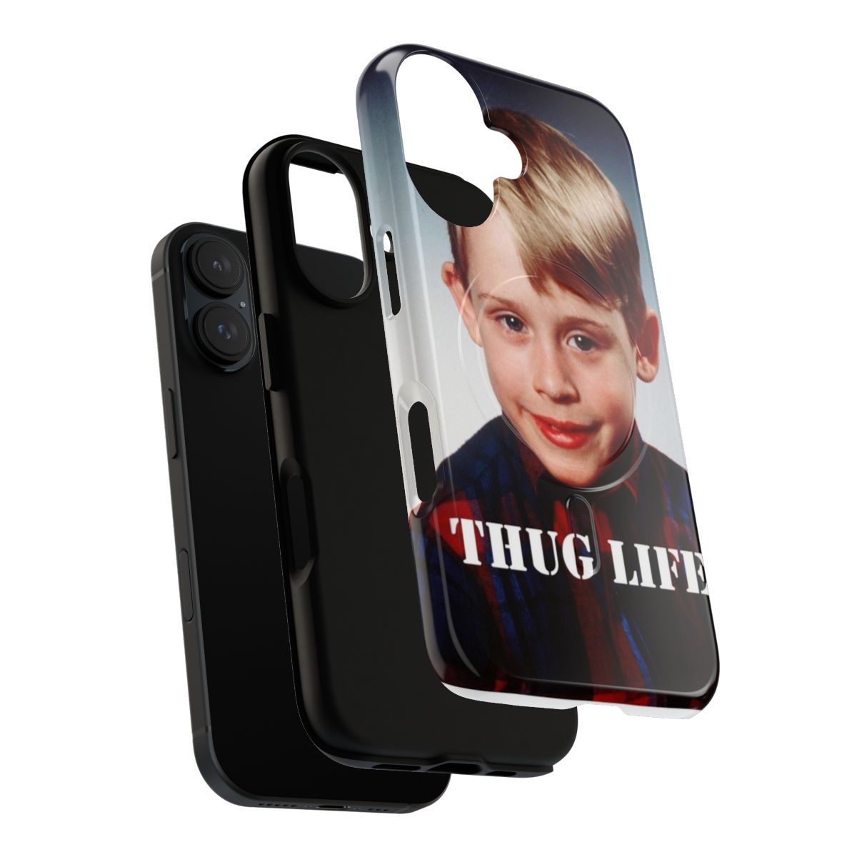 Retro-styled magnetic phone case featuring Macaulay Culkin's "Thug Life" design - Layers