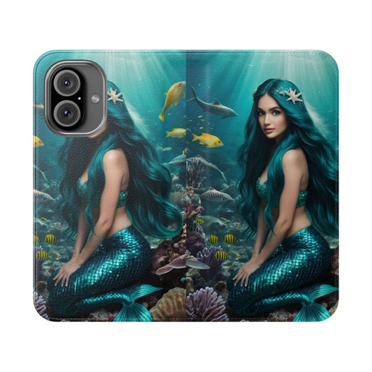 Mermaid-themed phone case with a mystical, ethereal design