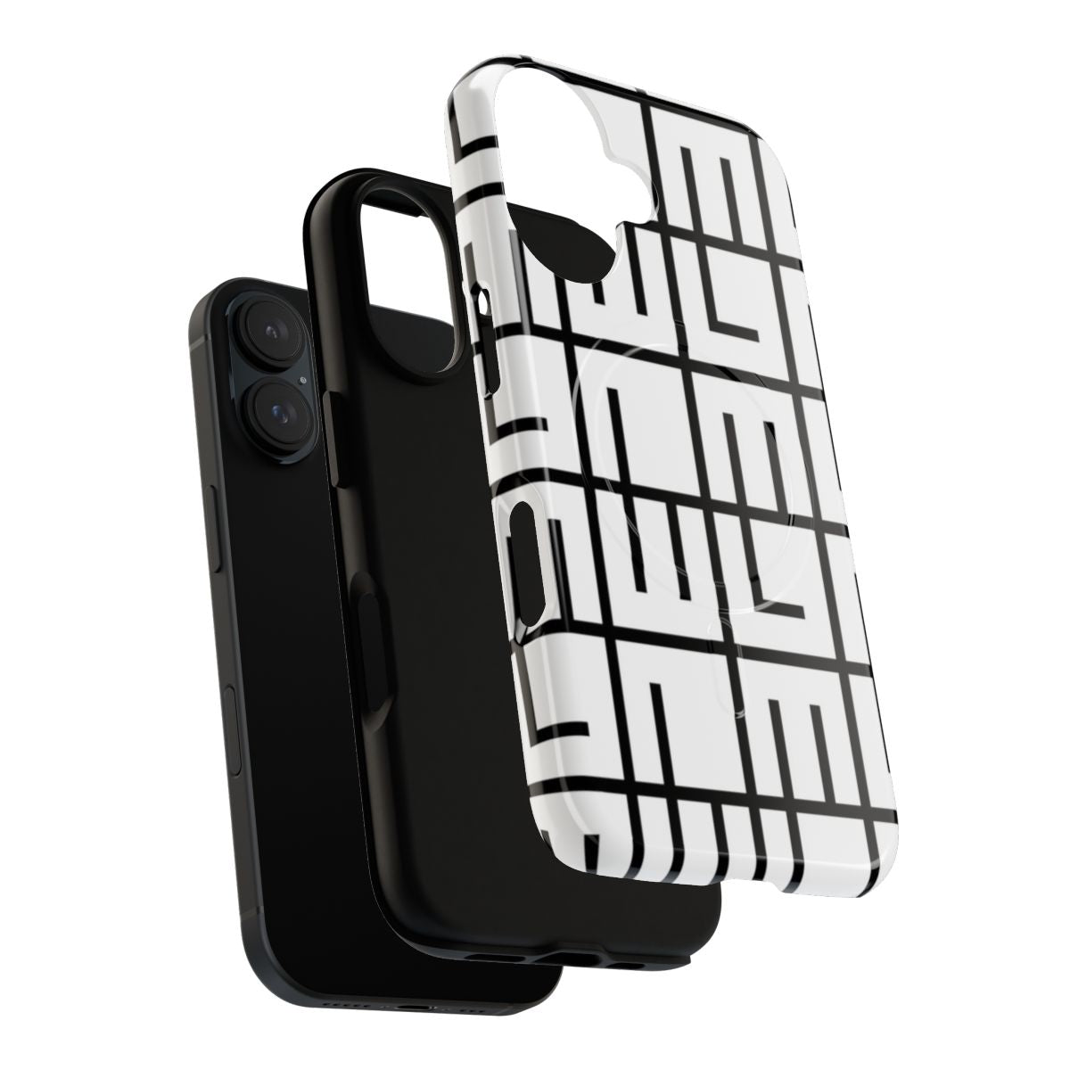 Minimalist black and white magnetic tough phone case - Layers