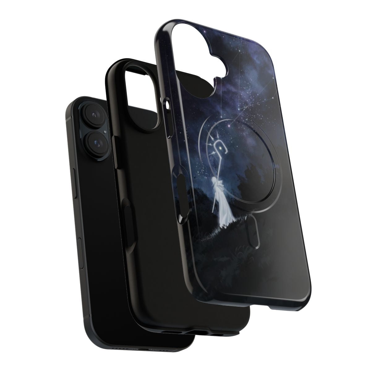 Shepherd-inspired phone case featuring Azem's constellation design against a starry night sky background. - Layers