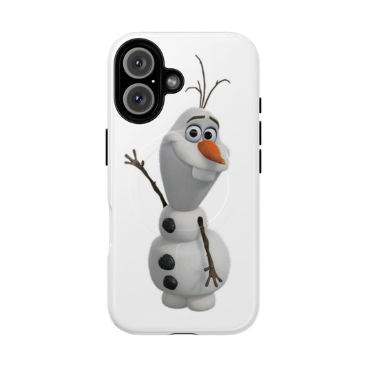 Snowman-themed magnetic phone case with a tough, protective design