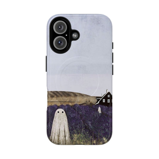 Lavender fields magnetic tough phone case with a haunting, natural landscape design