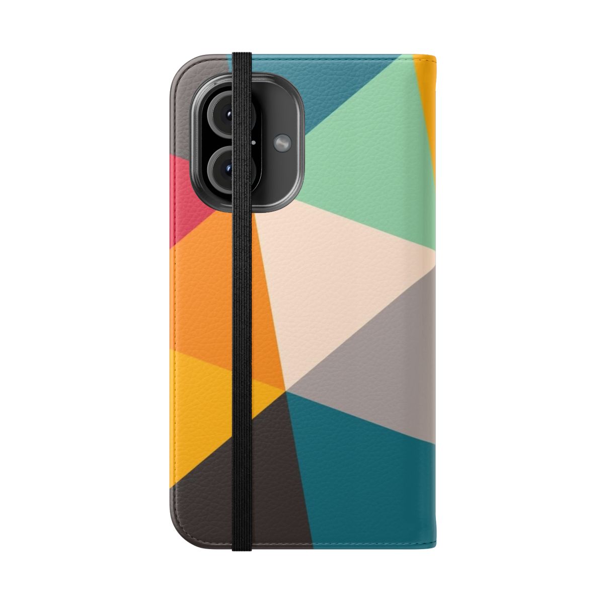 Vibrant geometric triangle pattern phone case in a minimalist design - Folded Front