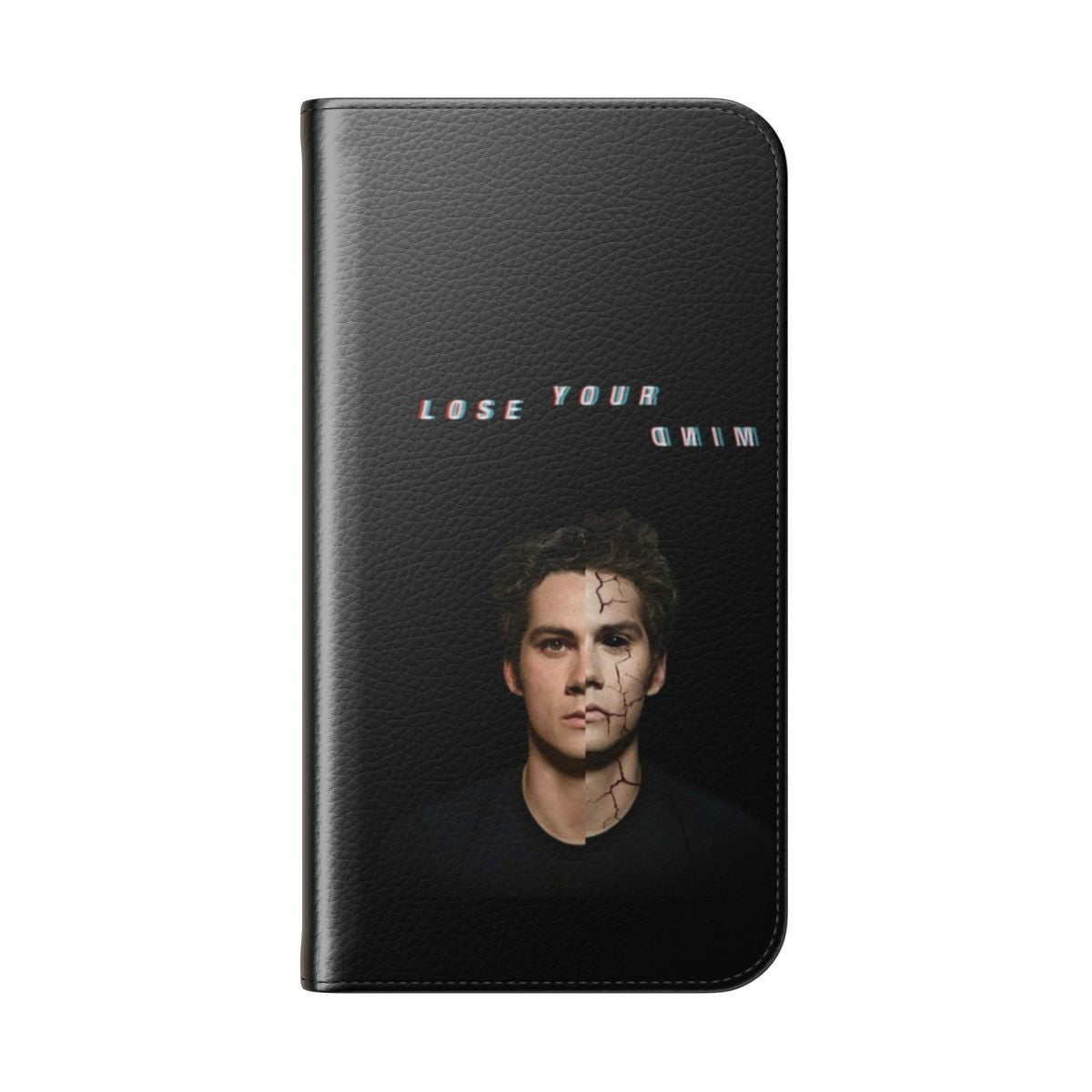 Flip cover phone case featuring Stiles Stilinski from the TV show Teen Wolf - Folded Back