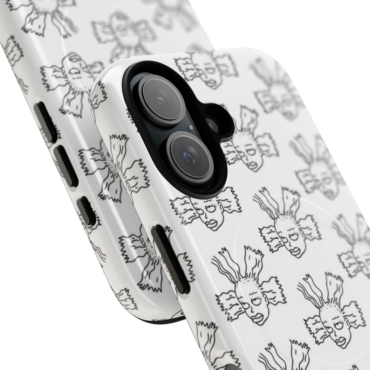 Vintage black and white cartoon phone case with Rugrats design - Detail