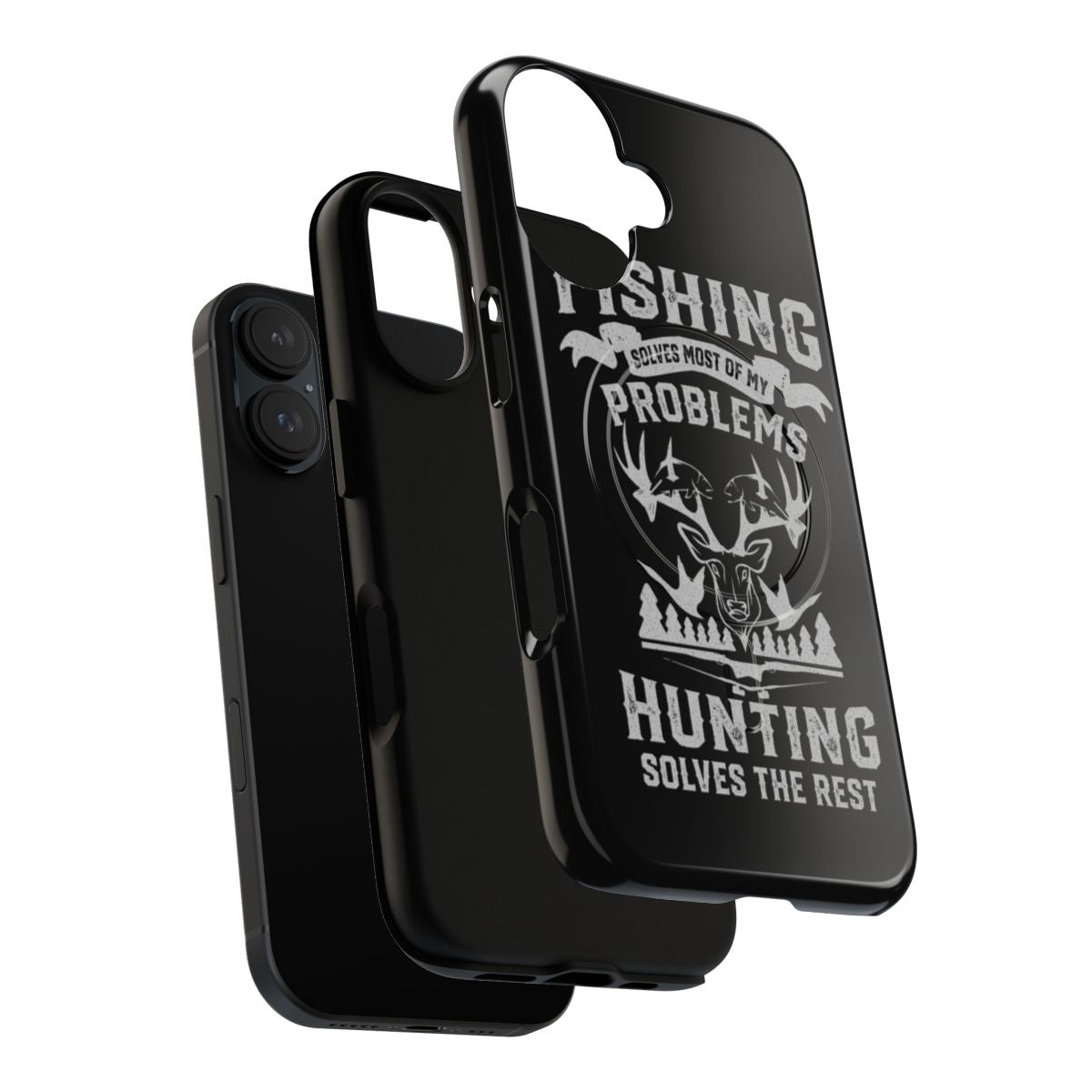 Durable magnetic phone cases featuring funny hunting and fishing designs for outdoor enthusiasts - Layers