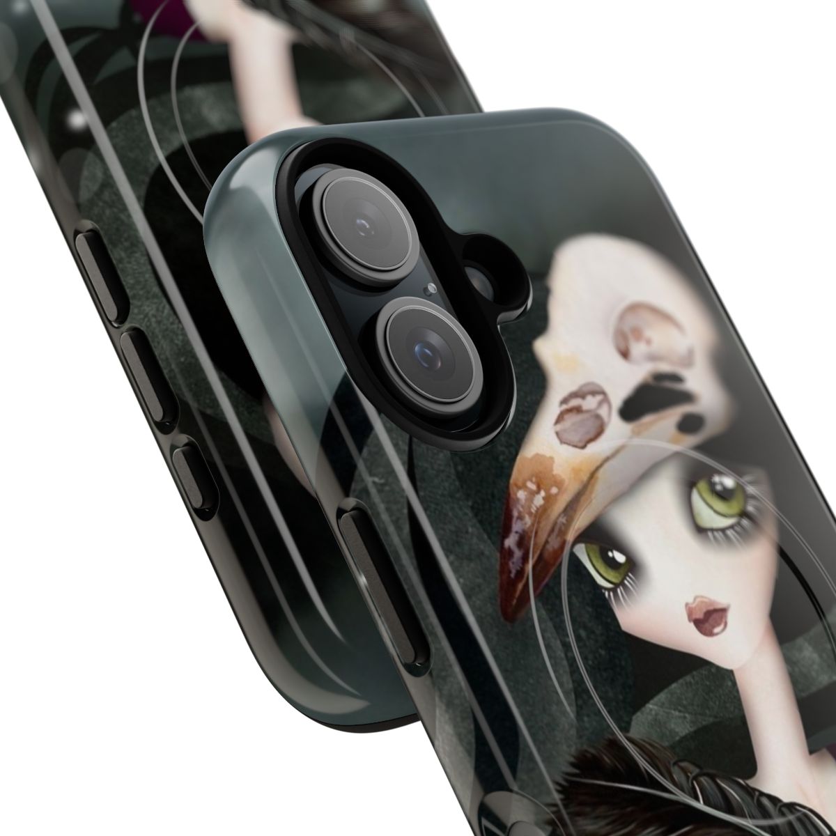 Spooky gothic-inspired phone case with occult and mystical elements - Detail