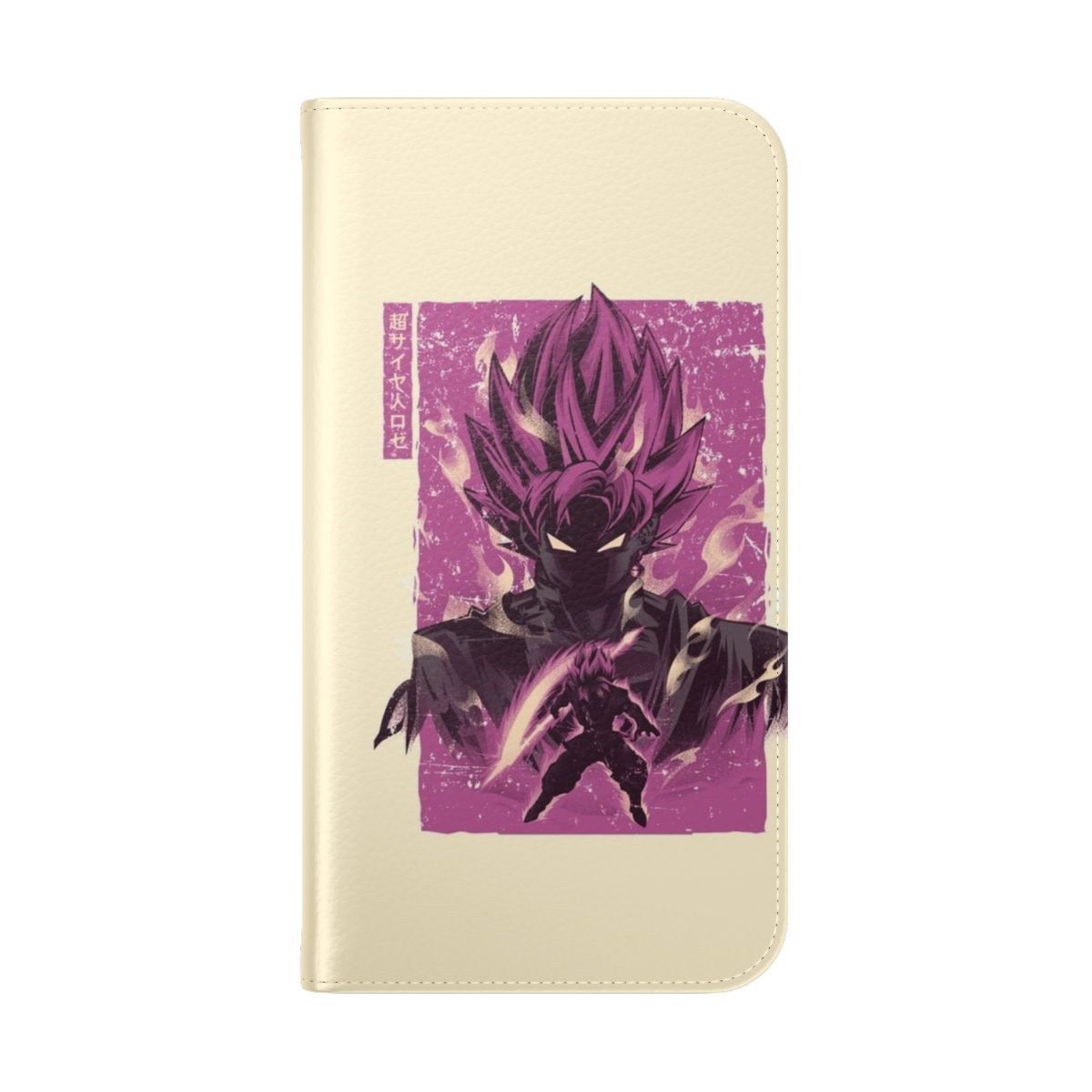 Retro style phone case featuring the character Goku from the anime Dragon Ball - Folded Back