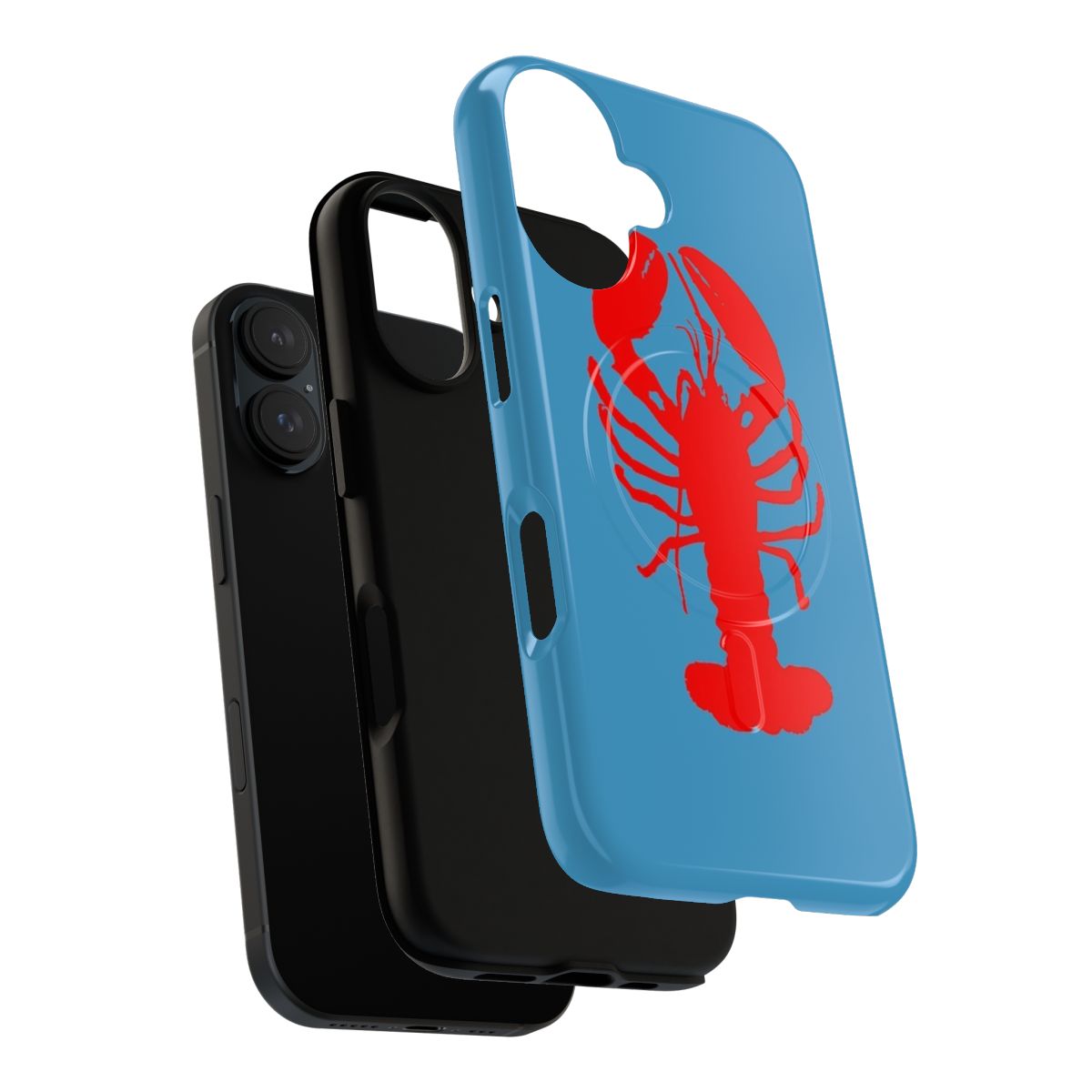 Magnetic tough phone cases featuring a vibrant lobster design, perfect for seafood enthusiasts. - Layers