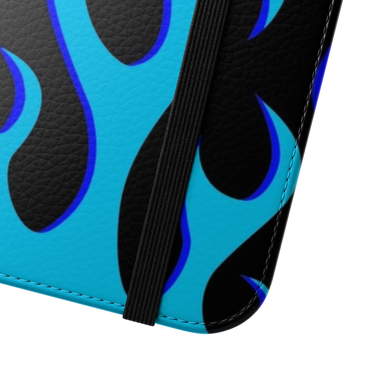 Blue flame design phone case with a sleek and trendy aesthetic - Close Up