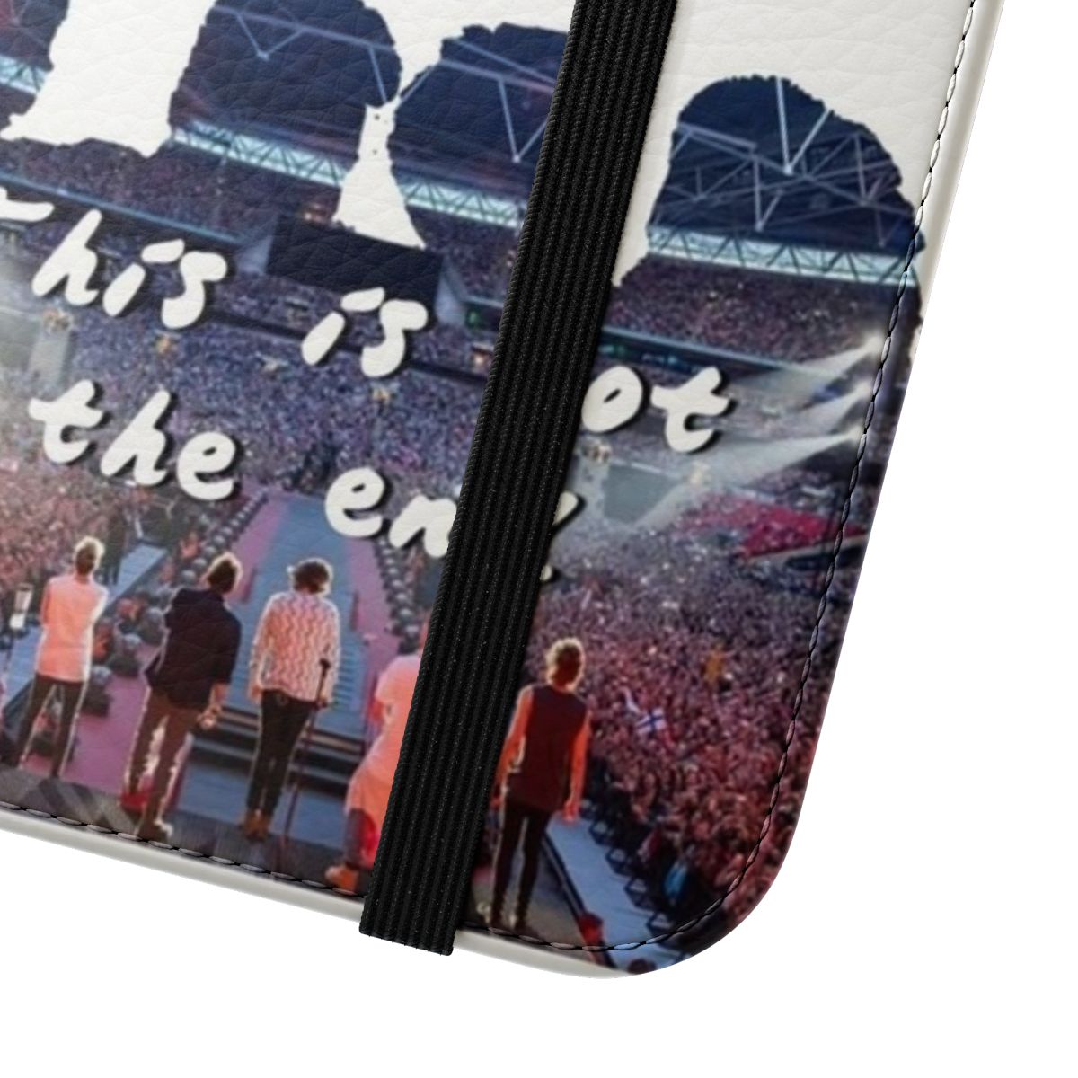 Flip cover phone case with One Direction-inspired design - Close Up