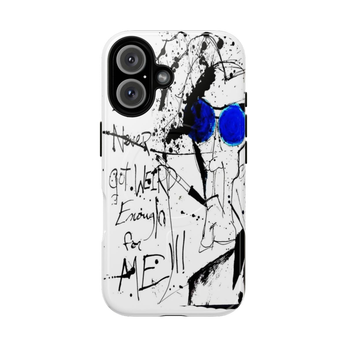 Magnetic tough phone case featuring a stylized ink splatter design inspired by the gonzo journalism of Hunter S. Thompson and the art of Ralph Steadman.