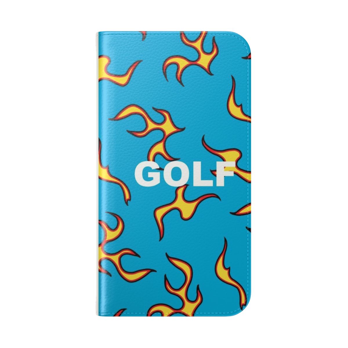 Stylish flame-inspired phone case for fans of Tyler the Creator and Golf Le Fleur - Folded Back