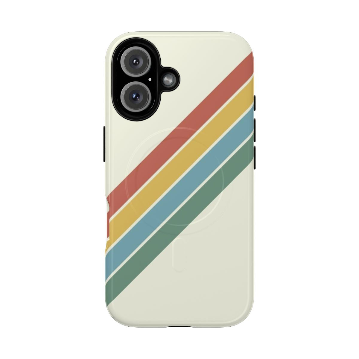 Vintage 70s-inspired sport stripes phone case with a minimalist, abstract pattern