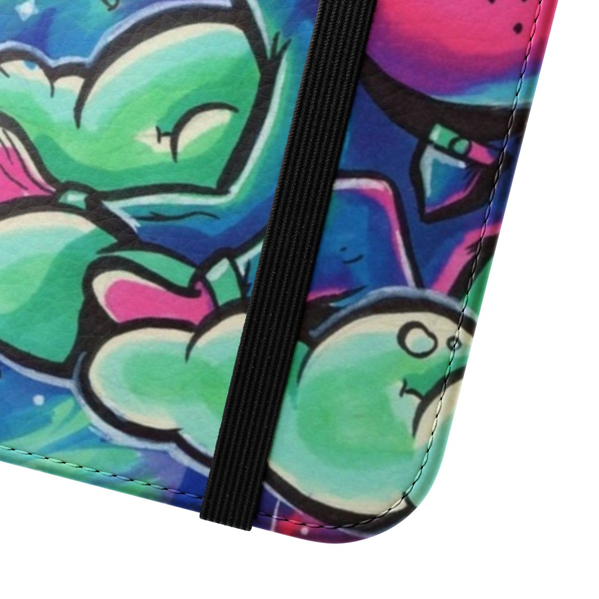 Cosmic Doodle Phone Case: Vibrant Copic marker artwork featuring a space-inspired doodle design. - Close Up