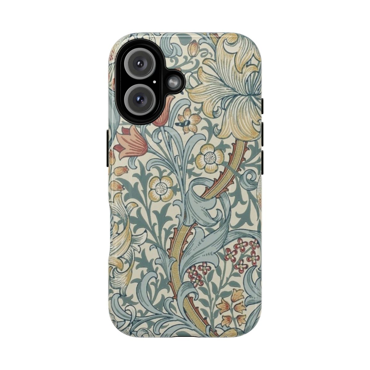 Magnetic tough phone case featuring botanical art inspired by the designs of William Morris