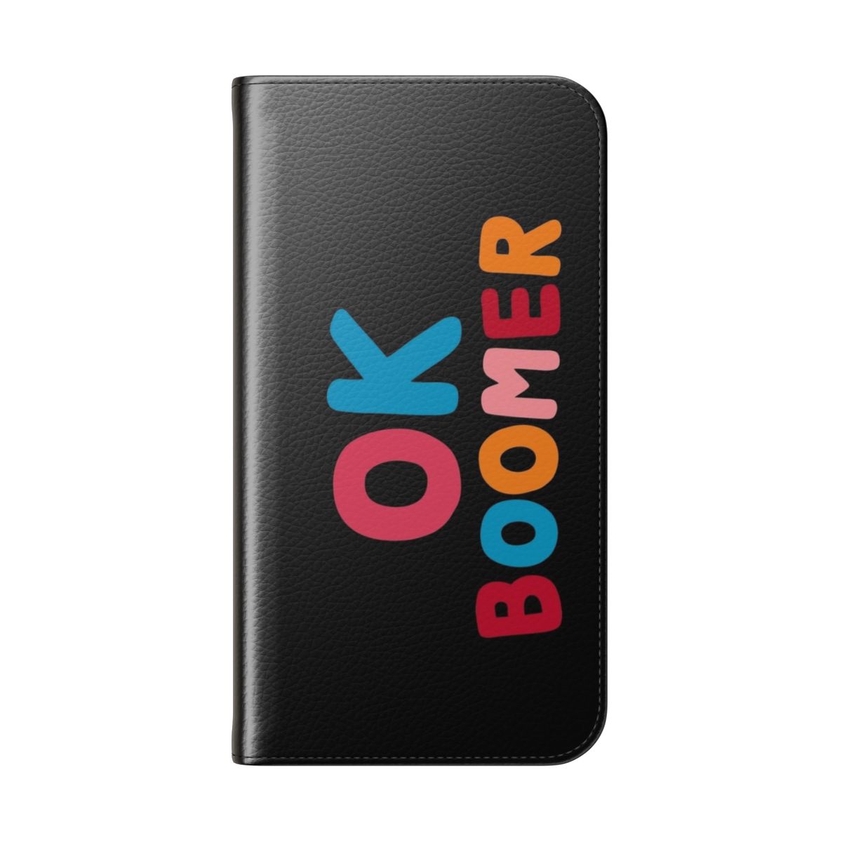 Ok boomer flip phone case with trendy typography design - Folded Back