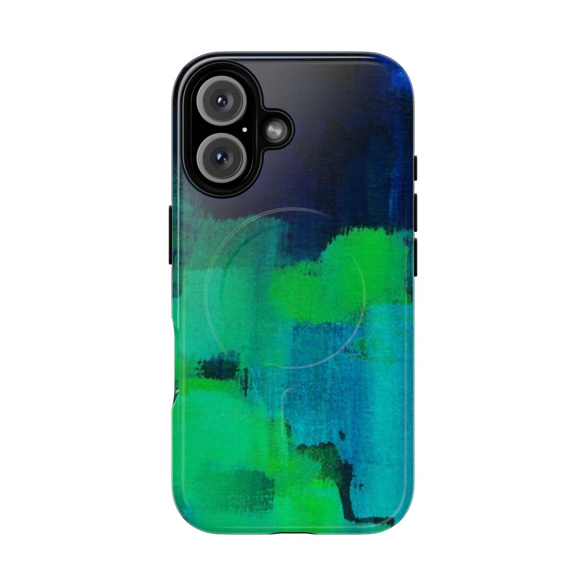 Vibrant abstract art design on a magnetic tough phone case