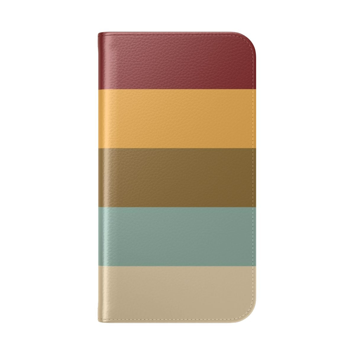 Flip cover phone case with a Wes Anderson movie palette color scheme inspired by Moonrise Kingdom. - Folded Back