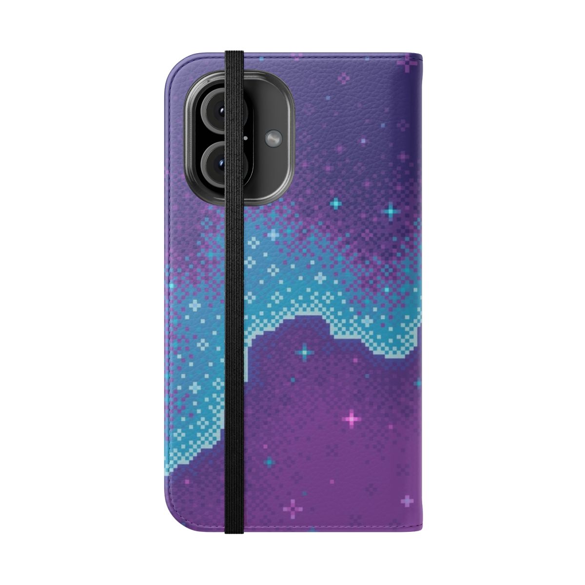 Vibrant galaxy phone case with stars, nebula, and cosmic design - Folded Front