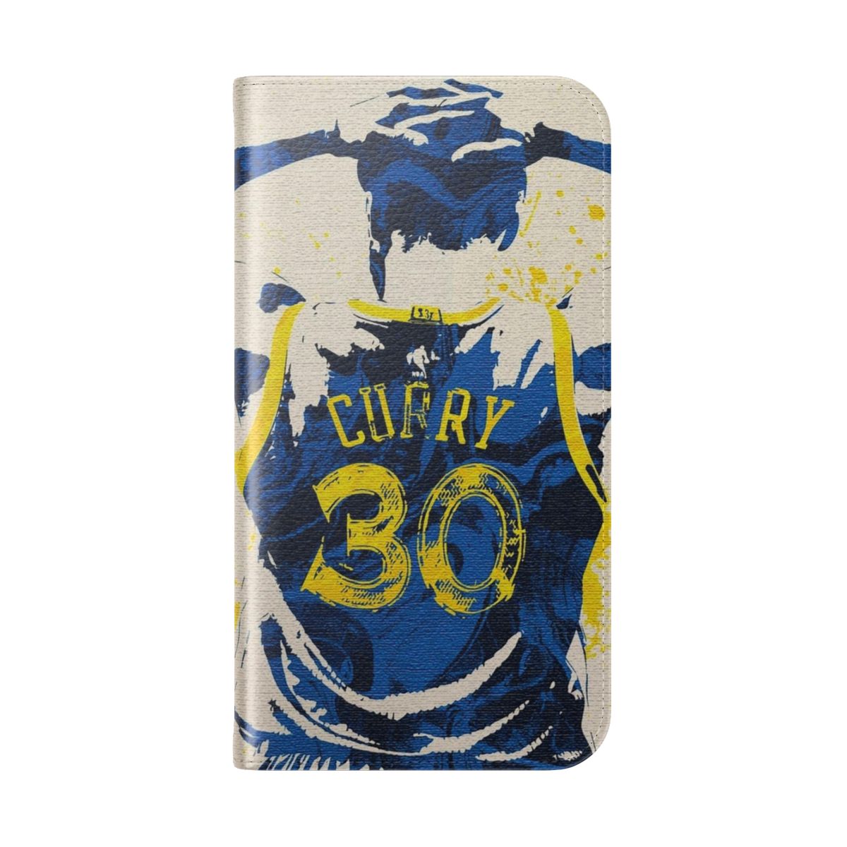 Basketball-themed phone case with image of NBA star Stephen Curry - Folded Back