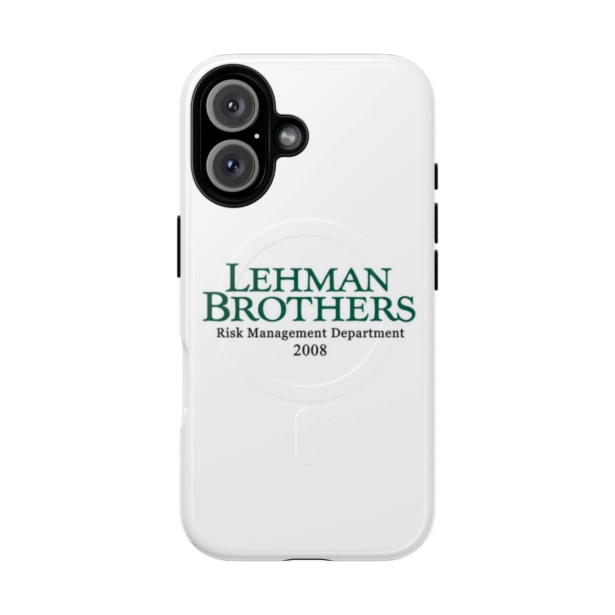 Magnetic tough phone case with Lehman Brothers and financial crisis meme design