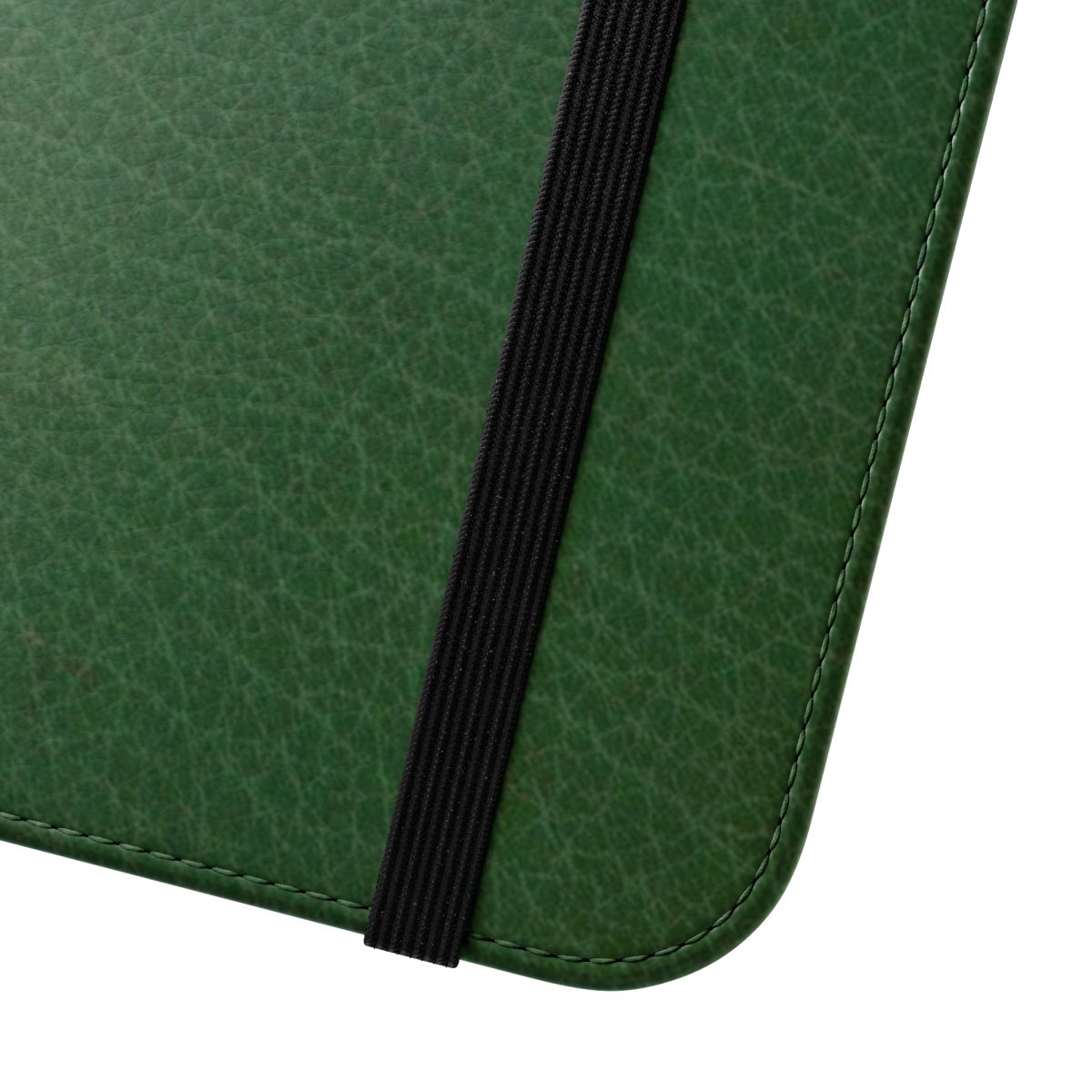 Emerald green leather phone case with premium texture and design - Close Up