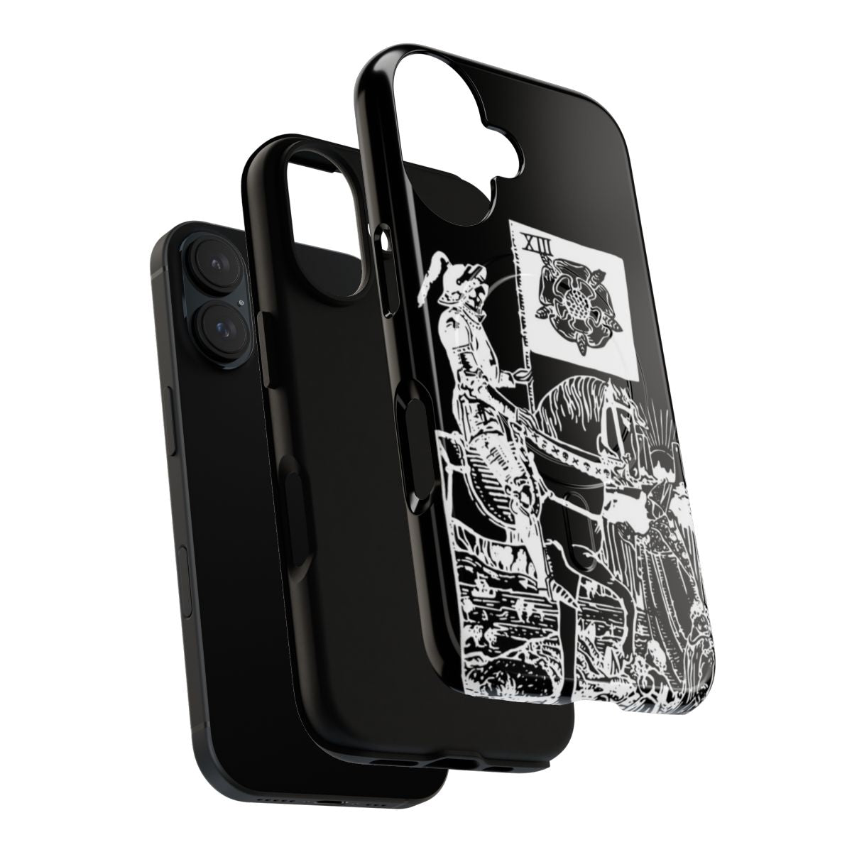 Magnetic tough phone case with mystical tarot card XIII design - Layers