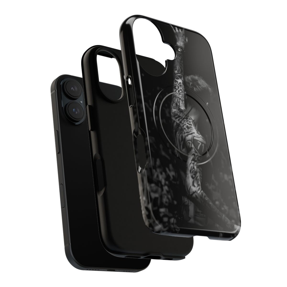 Magnetic tough phone case with rapper, music artist design - Layers