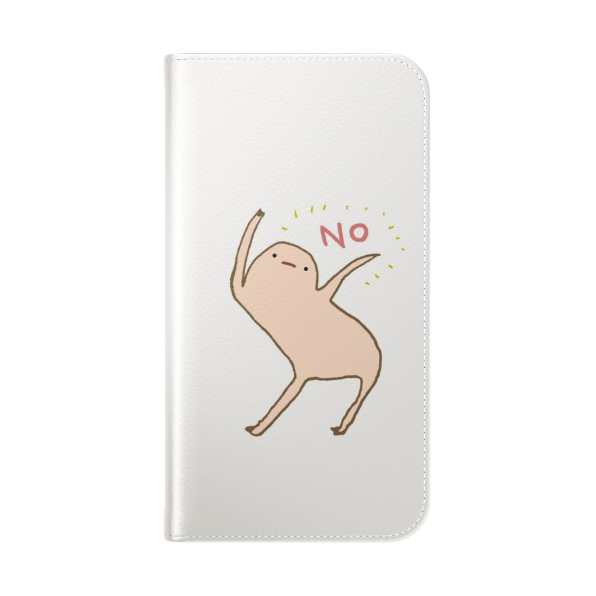 Illustrated funny blob character on a phone case cover - Folded Back